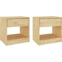 Bedside Cabinets 2 pcs 40x31x40 cm Solid Pinewood