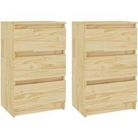 Bedside Cabinets 2 pcs 40x29.5x64 cm Solid Pine Wood