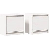 vidaXL Bedside Cabinets 2 pcs White 40x30.5x40 cm Solid Pinewood