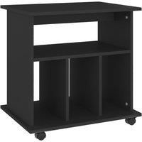vidaXL Rolling Cabinet Black 60x45x60 cm Engineered Wood