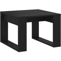 vidaXL Side Table - Robust Engineered Wood - 50x50x35cm - Easy-to-Assemble Square Table - Ideal for Living Room - Space-Conscious Design - Sleek Black Color