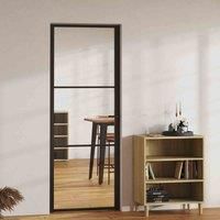 VidaXL Interior Door ESG Glass And Aluminium 76X201.5cm Black