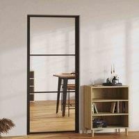 vidaXL Interior Door - Elegant and Durable Aluminium Framed Door with Tempered ESG Glass Panel, Modern Style, Easy to Install, Black (93 x 201.5 cm)