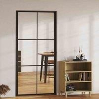 VidaXL Interior Door ESG Glass And Aluminium 102.5X201.5cm Black