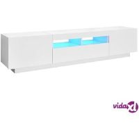 vidaXL TV Cabinet with LED Lights White 180x35x40 cm