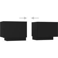 vidaXL TV Cabinet with LED Lights Black 200x35x40 cm