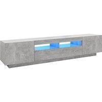vidaXL TV Cabinet with LED Lights Home Bedroom Living Room Furniture Entertainment Centre TV Stand Hifi Storage Cabinet Concrete Grey