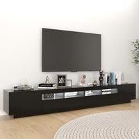vidaXL TV Cabinet with LED Lights Home Bedroom Living Room Furniture Entertainment Centre TV Stand Unit Hifi Storage Space Cabinet Black