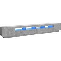 vidaXL TV Cabinet with LED Lights Concrete Grey 300x35x40 cm