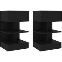 1/2x Bedside Cabinet Engineered Wood Side Table Storage Multi Colours vidaXL
