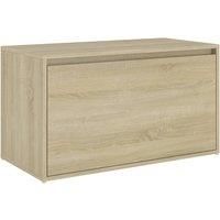 vidaXL Hall Bench with Easy-Sliding Drawer, Engineered Wood with Sonoma Oak Finish- Stylish and Practical Furniture Choice for Living Room, Hallway