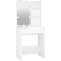 Dressing Table with LED White Bedroom Makeup Vanity Desk Cosmetic vidaXL