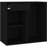 vidaXL Cosmetic Cabinet in Black - Versatile Engineered Wood Storage Unit with Drawer and Compartments - Modern Design, Moisture-resistant