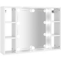 Mirror Cabinet with LED Washroom Storage Cabinet Bathroom Vanity Unit vidaXL