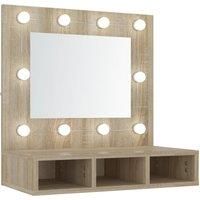 vidaXL Mirror Cabinet with LED Sonoma Oak 60x31.5x62 cm