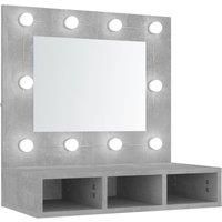 vidaXL Mirror Cabinet with LED Concrete Grey 60x31.5x62 cm