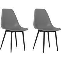 vidaXL Dining Chairs 2 pcs Grey PP