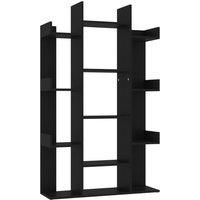 vidaXL Black Book Cabinet - Compact Engineered Wood Bookshelf for Small Spaces - Contains 13 compartments - Modern Display & Storage Unit
