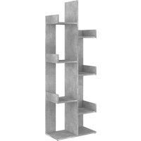 vidaXL Book Cabinet Concrete Grey 48x25.5x140 cm Engineered Wood
