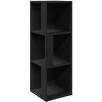 vidaXL Corner Cabinet in Black - 33x33x100 cm - Engineered Wood - Modern Design - Ample Storage Space - Ideal for Living Room, Bedroom, or Office Usage