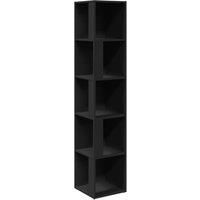 vidaXL Corner Cabinet Black 33x33x164.5 cm Engineered Wood