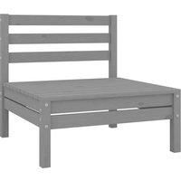 vidaXL Garden Middle Sofa Grey Solid Wood Pine