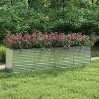 Garden Raised Bed Patio Outdoor Planter Flower Box Galvanized Steel vidaXL