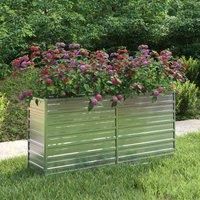 Garden Raised Bed 160x80x77 cm Galvanized Steel Silver