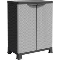 Plastic Cabinet Rattan Design Home Storage Locker Cabinet 92/171.5 cm vidaXL