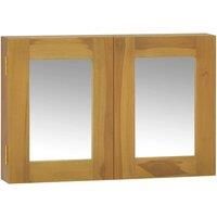 Solid Wood Teak Mirror Cabinet Wooden Bathroom Wall vidaXL