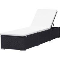 Sun Lounger with Cushion Poly Rattan Garden Furniture Multi Colours vidaXL