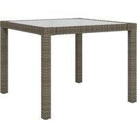 Garden Table Tempered Glass&Poly Rattan Table 150/90 cm Multi Colours vidaXL
