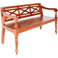 vidaXL Batavia Bench 123 cm Solid Mahogany Wood Dark Brown