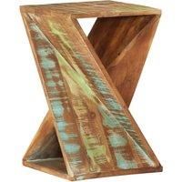 vidaXL Solid Wood Side Table-Reclaimed Wood, Twisted Design, Unique Colours, Multifunctional- Can Be Used as a Stool, Telephone Stand or Nightstand, 35x35x55 cm