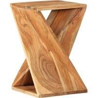 vidaXL Twisted Solid Acacia Wood Side Table - Rustic Brown | Vintage-style End Table | Living Room and Bedroom Accent Furniture | No Assembly Required