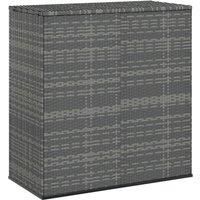 vidaXL Garden Cushion Box PE Rattan 100x49x103.5 cm Grey