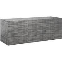 vidaXL Garden Cushion Box PE Rattan 291x100.5x104 cm Grey