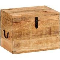 vidaXL Antique-Style Solid Mango Wood Storage Box - Durable and Spacious Tool Chest for Organizing Items - Unique addition to Living Room, Bedroom, Hallway - Brown Hue