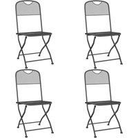 vidaXL Folding Garden Chairs 4 pcs Expanded Metal Mesh Anthracite