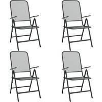 2/4x Folding Garden Chairs Expanded Metal Mesh Anthracite Patio Seat vidaXL