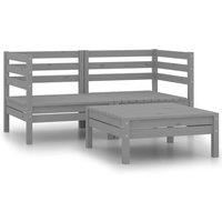 Garden Lounge Set Outdoor Furniture Set Sofa Set 3 Piece Solid Pinewood vidaXL