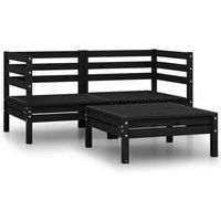 Garden Lounge Set Outdoor Furniture Set Sofa Set 3 Piece Solid Pinewood vidaXL