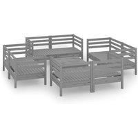 Solid Pinewood Garden Lounge Set 9 Piece Outdoor Seat Multi Colours vidaXL