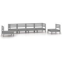 Garden Lounge Set Outdoor Furniture Set Sofa 6 Piece Solid Pinewood vidaXL