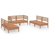 6 Piece Garden Lounge Set White Solid Pinewood vidaXL