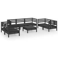 Solid Pinewood Garden Lounge Set 8 Piece Outdoor Seat Multi Colours vidaXL