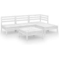 5 Piece Garden Lounge Set Solid Pinewood Grey vidaXL