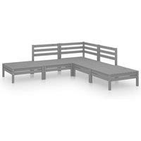 Garden Lounge Set Outdoor Furniture Set Sofa 5 Piece Solid Pinewood vidaXL