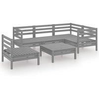 6 Piece Garden Lounge Set Solid Pinewood Honey Brown vidaXL
