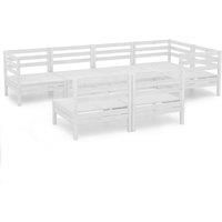 7 Piece Garden Lounge Set Solid Pinewood Black vidaXL